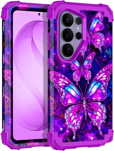 Vista 25 de LONTECT Funda para Galaxy S26 5G a prueba de golpes, 3 en 1, resistente y resistente, policarbonato duro+híbrida suave resistente de alto impacto