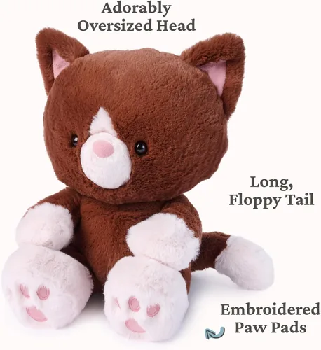 Vista 5 de GUND Hazel Kitten - Peluche de gatito de primera calidad, juguete sensorial para edades de 0 años en adelante, marrón, 12 pulgadas