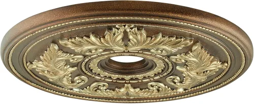 Vista 2 de Livex Lighting 8210-64 Medallón de techo en bronce palacial con detalles dorados