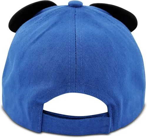 Vista 5 de Disney Gorra de béisbol de Mickey Mouse para niños, con orejas 3D, correa trasera curvada (4-7), Azul