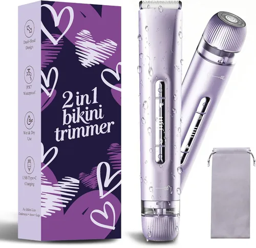 Vista 12 de Afeitadora eléctrica impermeable 2 en 1 para mujer, color oro rosa