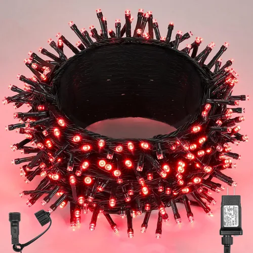 Vista 14 de WBao - Cadena de luces LED para Halloween de 300 luces, 108 pies, luces LED súper brillantes con certificación UL, 8 modos de iluminación