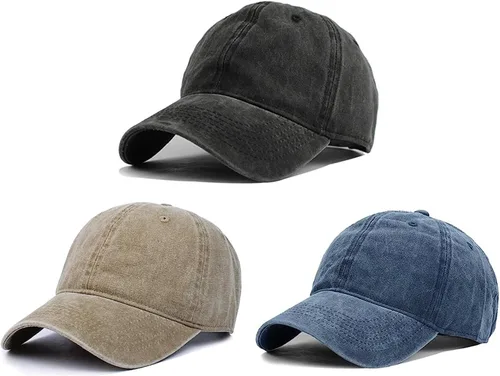 Vista 25 de HH HOFNEN Gorra de béisbol de algodón de sarga lavada y desgastada, vintage, ajustable, para hombre y mujer