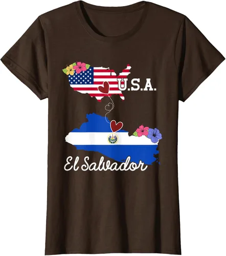 Vista 13 de Camiseta con la bandera salvadoreña de El Salvador de Estados Unidos para mujeres y hombres