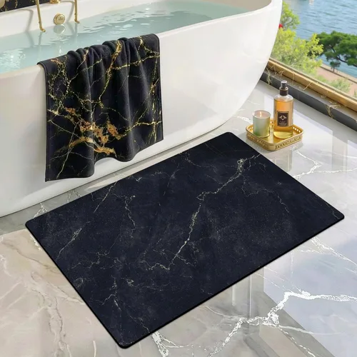 Vista 11 de LUMI Tapetes de baño ultra delgados, superabsorbentes, de secado rápido, antideslizantes, para debajo de la puerta, bañera, lavabo y ducha, 17 x 30