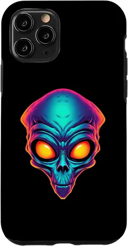Vista 22 de iPhone 13 Pro Max Scary Alien Face UFO Alien Head Funny Alien Case