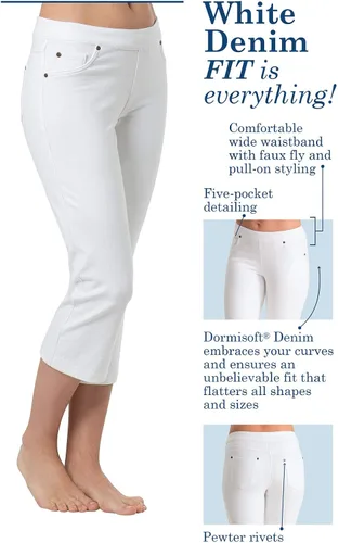 Vista 3 de PajamaJeans Pantalones Estilo Capri para Mujer, Capris de Denim Stretch para Mujer