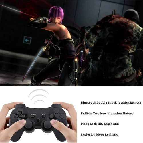 Vista 7 de PS3 Controller Wireless, Gaming Remote Joystick for Playstation 3 with Charger Cable Cord (Black, Pink, White, Blue)