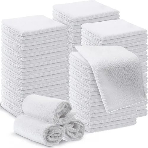 Vista 10 de Macarrie - 200 paños de limpieza de microfibra, toallas de microfibra para automóvil, paños de lavado absorbentes, reutilizables, sin pelusas, Negro