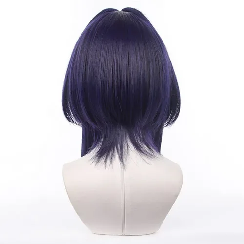 Vista 4 de Tongtta Genshin Impact Candace Cosplay Wig Short Purple Bobo Hair Halloween Costume Party Wig for Women