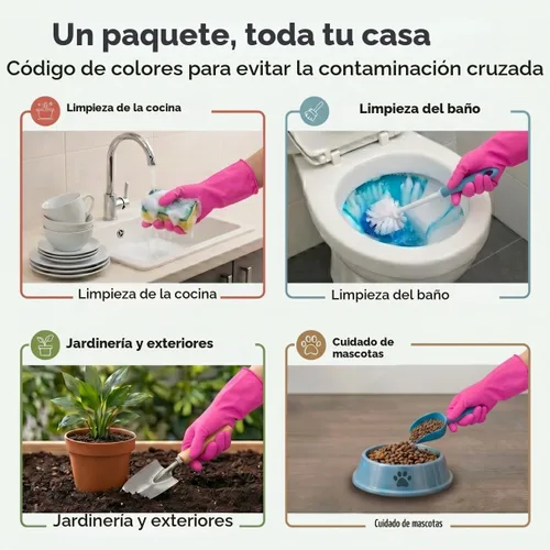 Vista 6 de ForPro Premium - Guantes de goma natural, 6 pares, pequeños, algodón