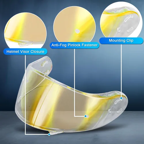 Vista 4 de Visera de casco de viento de motocicleta, visera de casco resistente al viento, lente protectora de PC de cara completa para CNS-3 de repuesto UV