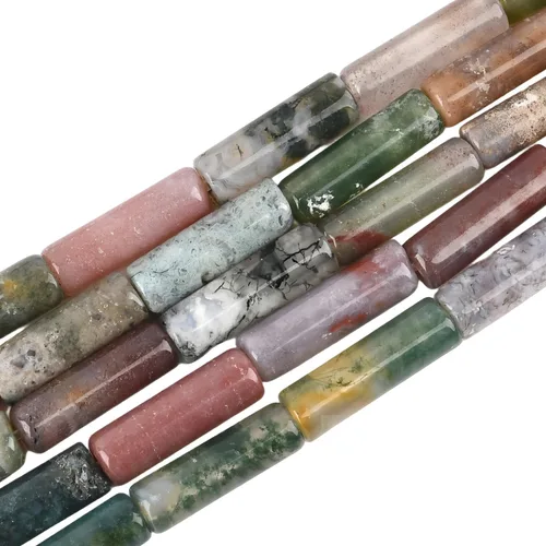 Vista 16 de HAAMIIQII Cuentas de tubo de amazonita natural de 0.512 x 0.157 in, cuentas sueltas de piedra cilíndrica para fabricación de joyas, 15 pulgadas