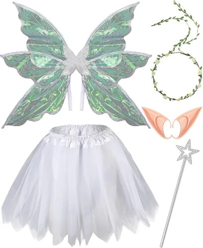 Vista 9 de Hicarer 5 Pcs Women Fairy Wing Costume for Halloween Party
