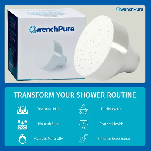 Vista 5 de QwenchPure Cartucho de repuesto para filtro de cabezal de ducha - 100% KDF-55 para agua dura, elimina cloro y contaminantes, suaviza y purifica