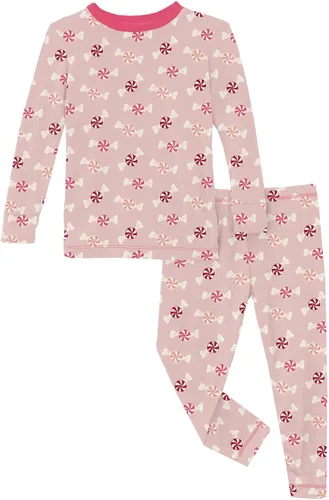 Vista 140 de KicKee Pants Conjunto de pijama de manga larga con estampado de piezas