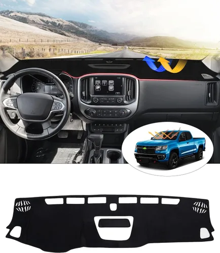 Vista 11 de CARTIST Cubierta negra para salpicadero para Toyota Solara 2004-2008, antideslizante, antirreflejo, protección UV, tapete interior de primera calidad