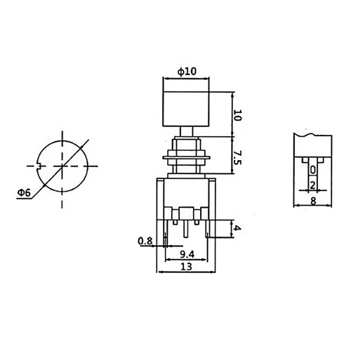 Vista 8 de Gikfun AC 2A 250V/5A 120V NO/NC SPST Interruptor de botón momentáneo Kit de bricolaje para Arduino (paquete de 8 piezas) EK1926