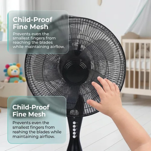 Vista 6 de Hemoton Cubierta protectora de ventilador eléctrico de 18 pulgadas, protector de seguridad de malla para protección de dedos de bebé, pantalla