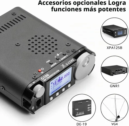 Vista 5 de Xiegu Transceptor G106 SDR HF, radio 5W QRP, SSB CW AM WFM, ayuda FT8