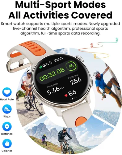 Vista 6 de Relojes inteligentes para hombres y mujeres GPS, reloj inteligente con pantalla AMOLED de 1.43 pulgadas, brújula de relojes inteligentes, compatible