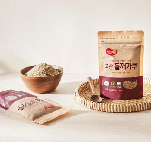 Vista 7 de Semilla de perilla coreana en polvo (Deulkkae Garu), semillas de perilla tostadas, sabor a nuez, ingrediente de cocina coreano, 3.53 oz (3.53 onzas)