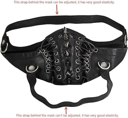 Vista 5 de PUNK RAVE - Máscara punk para hombre, diseño de hip hop, estilo fresco, para Halloween, para fiestas
