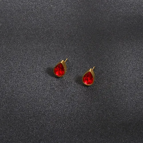 Vista 5 de Aretes de lágrima de oro de 18 quilates de 0.276 x 0.394in para mujer, solitario, circonita cúbica, joyería para el día de la madre, aniversario