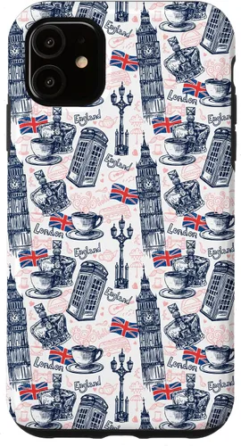 Vista 8 de Funda para iPhone 16 London con Big Ben, Booth, Union Jack, funda de té inglés
