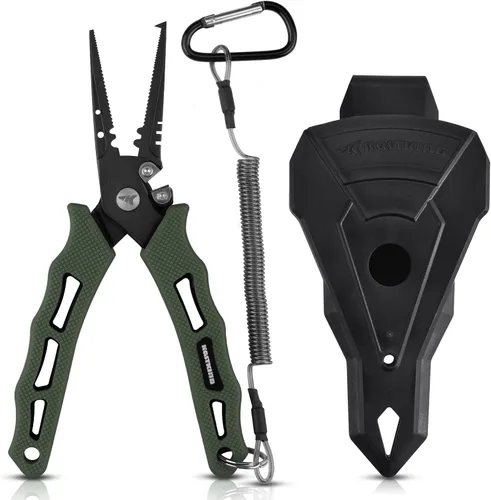Vista 14 de KastKing Cutthroat - Alicates de pesca de 7 pulgadas con anillo dividido, herramientas de pesca de acero inoxidable 420, equipo de pesca resistente
