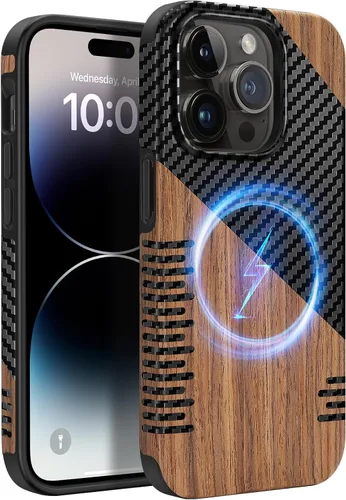 Vista 26 de Funda magnética ZZDZZ compatible con iPhone 14 Plus [Compatible con Magsafe] Diseño de cuero premium TPU híbrido a prueba de golpes (Negro)