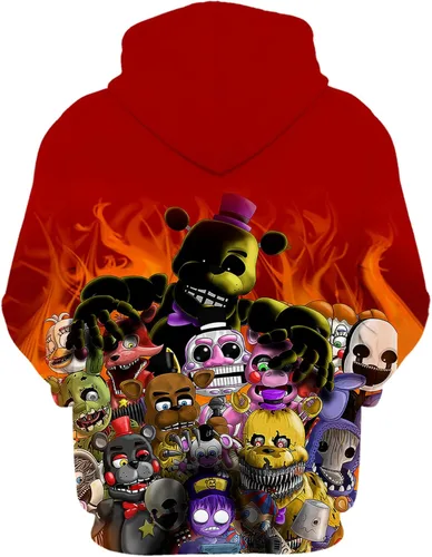 Vista 3 de Puzhai Sudadera con capucha para adolescentes con estampado 3D de anime para niños y niñas