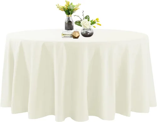 Vista 73 de Mantel de poliéster lavable de 132 pulgadas, resistente a las manchas y a las arrugas, mantel decorativo para mesa de comedor, fiestas de bufé