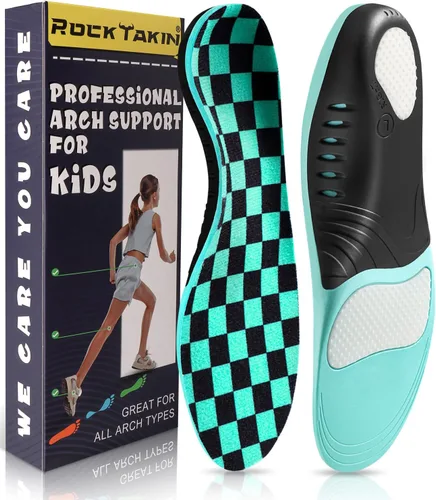 Vista 7 de ROCKTAKIN Plantillas con Soporte de Arco para Niños, Insertos Ortopédicos para Fascitis Plantar con Fuerte Soporte para Arco Alto de Niños, Alivio