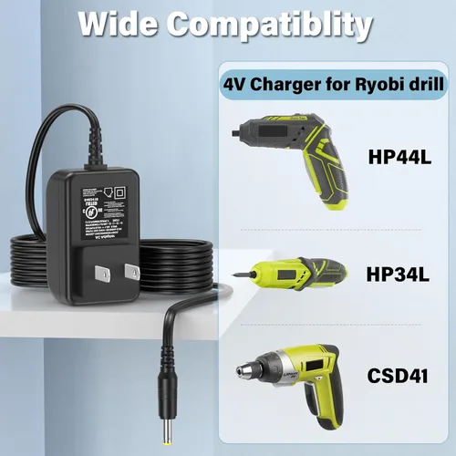 Vista 2 de Repuesto de cargador de destornillador de 5 V para Ryobi HP44L HP34L 4V destornillador eléctrico inalámbrico, cable de alimentación adaptador de CA