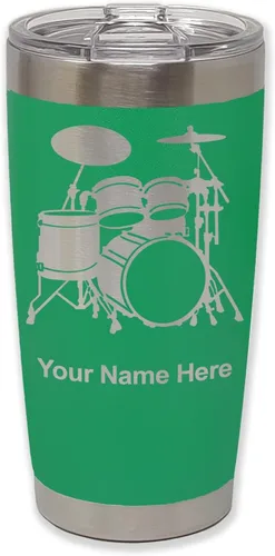 Vista 37 de LaserGram Vaso aislado al vacío de 20 onzas, juego de batería, grabado personalizado incluido (negro)