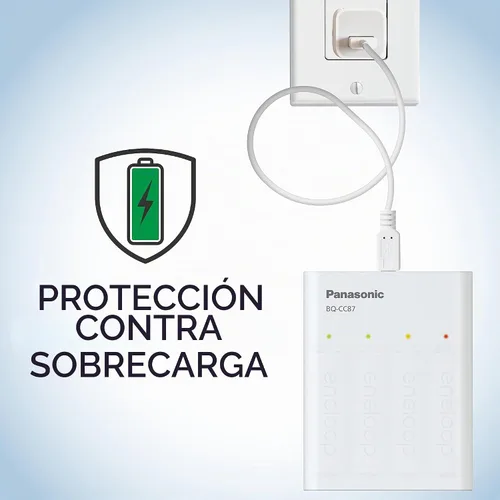 Vista 7 de Panasonic BQ-CC87ABBA Eneloop - Cargador de batería individual avanzado con tecnología de carga portátil, color blanco