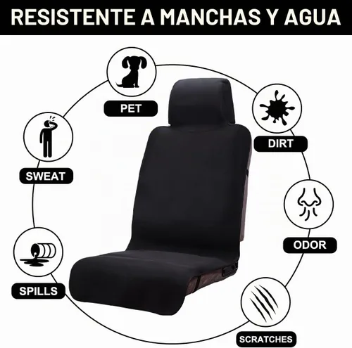 Vista 3 de Funda de asiento impermeable, protector de asiento de automóvil mejorado contra el sudor, perfecto para asiento universal antideslizante de Negro