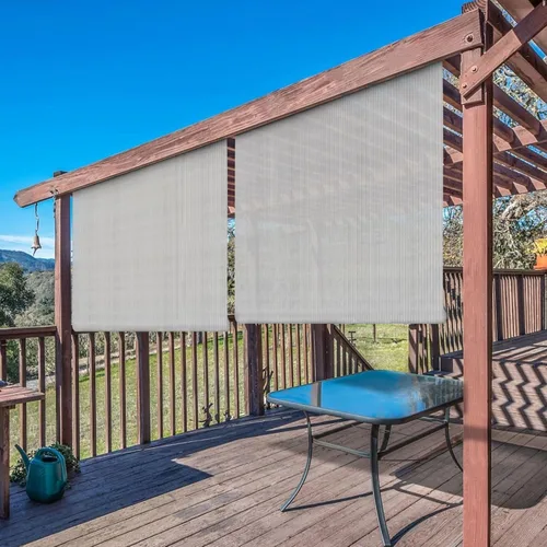 Vista 6 de Windscreen4less Persianas opacas enrollables para exteriores, pantalla de privacidad para pérgola, balcón, porche, cochera, terraza, ventana, 8' An