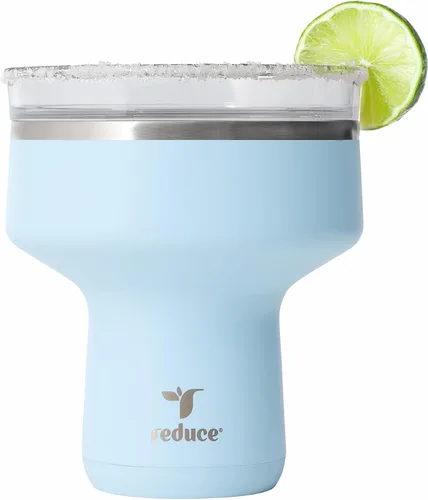 Vista 23 de Reduce Saltini - Vaso de cóctel de 16 onzas, vaso aislado de margarita con tapa, mantiene las bebidas frías durante 10 horas, alternativa al vaso