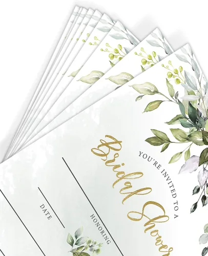 Vista 6 de Printed Party Invitaciones y sobres para despedida de soltera, vegetación, juego de 25