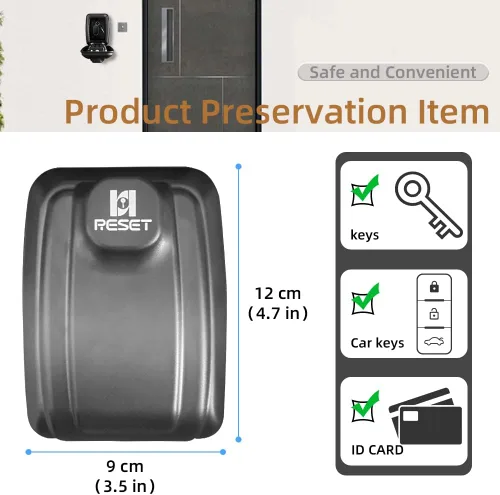 Vista 4 de RESET -G14 Caja de bloqueo de llave de 4 dígitos con combinación de 4 dígitos, caja de bloqueo de botón y carcasa protectora para exteriores
