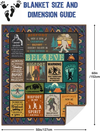 Vista 2 de Regalos de Bigfoot, Regalos de Sasquatch para Hombres y Mujeres, Regalos de Escondite Manta Bigfoot, Regalos de Navidad y Cumpleaños para Amantes