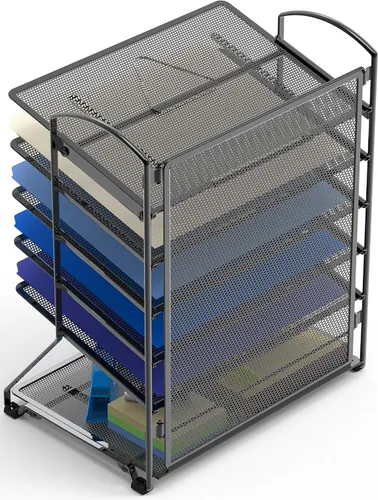 Vista 3 de SimpleHouseware - Bandeja organizadora para documentos de escritorio con 6 bandejas Bandeja de cartas de escritorio que ahorra espacio