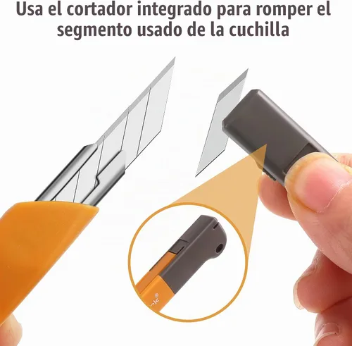 Vista 4 de Mulwark Juego de Cuchillo Utilitario Retráctil de Caja de 11 Piezas - Cuchillo de Artesanía Resistente con 10 Cuchillas de Corte de 9 mm de 30