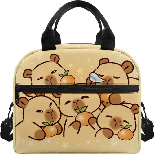 Vista 28 de doginthehole Bolsa de almuerzo de noche estrellada para mujeres y niñas, bolsa de almuerzo con correa ajustable para el hombro con estampado