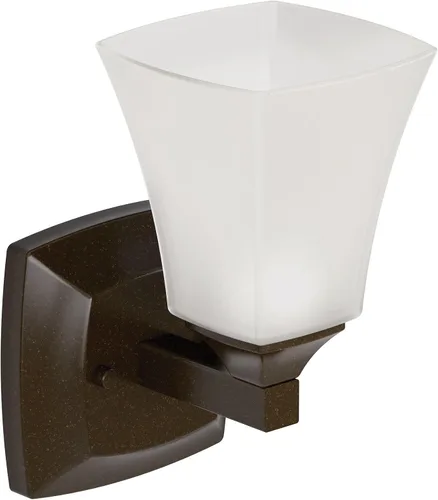Vista 2 de Moen YB5161ORB Voss - Accesorio de tocador de baño de doble montaje con 1 luz con vidrio esmerilado, bronce aceitado