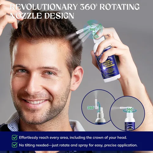 Vista 5 de Suero para el crecimiento del cabello, agua de arroz, biotina y cafeína, spray para el crecimiento del cabello para hombres y mujeres, aceites