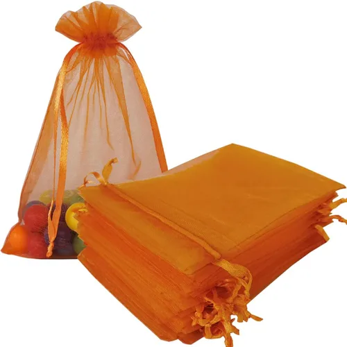 Vista 30 de Paquetes de 50 bolsas de organza de regalo de 4 x 6 pulgadas, cordón negro a granel para baby shower, Navidad, cumpleaños de profesores, recuerdos