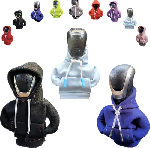 Vista 14 de Funda para palanca de cambios de automóvil, suéter divertido con pomo de palanca de cambios, sudadera con capucha para decoración y protección
